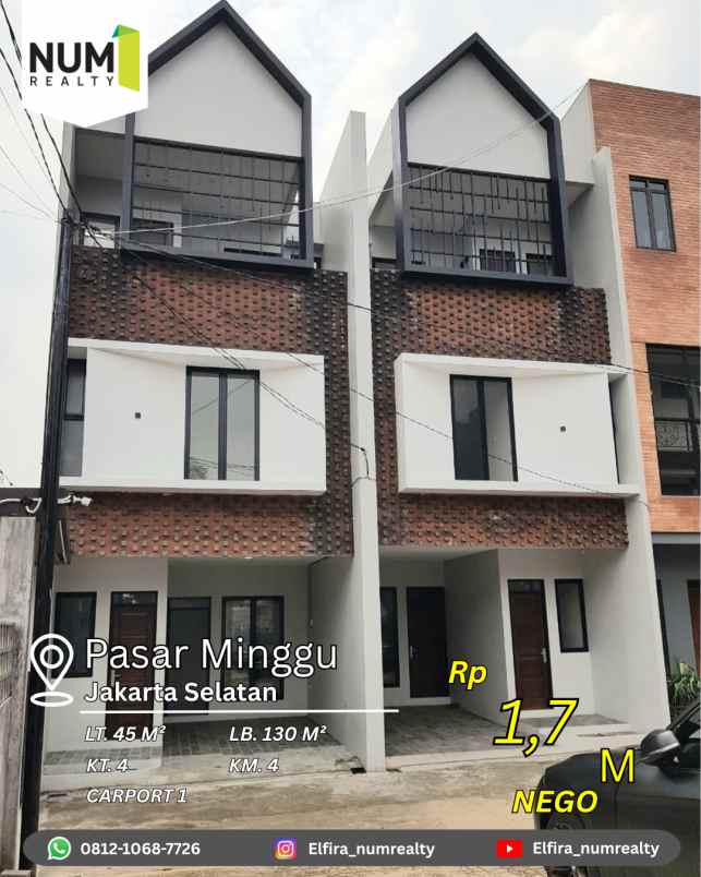 dijual rumah jatipadang pasar minggu