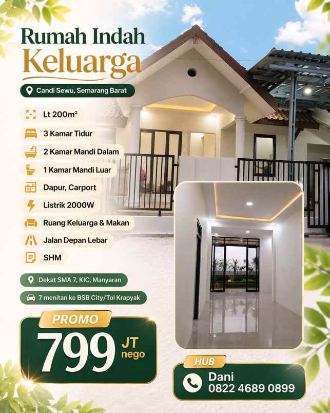 dijual rumah jl candi sewu