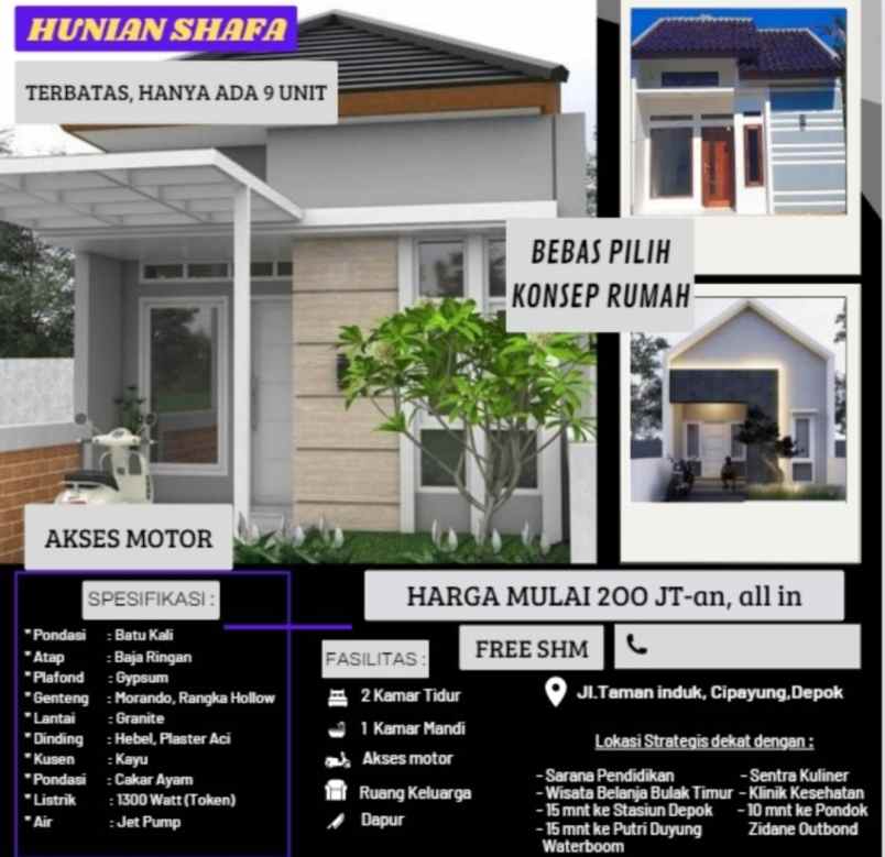 dijual rumah jl taman induk