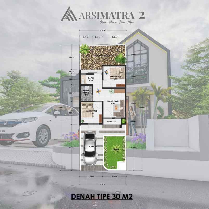 dijual rumah kaliburak rt 001 rw 001