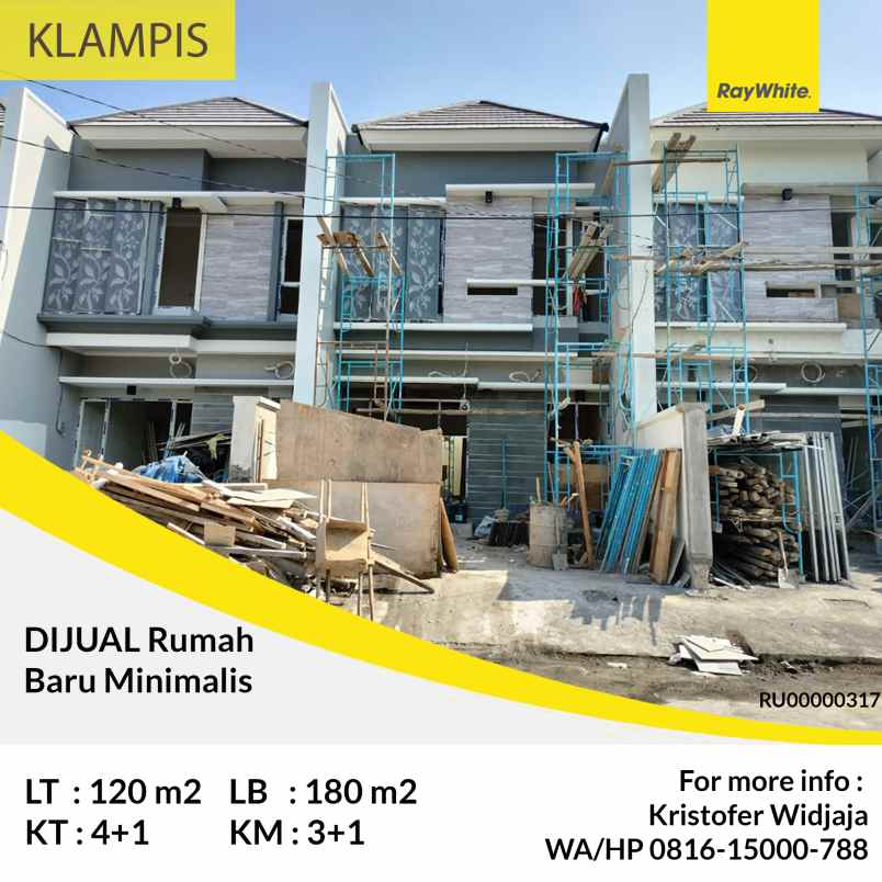 Dijual Rumah Baru Minimalis 4 1 Kt Wisma Mukti Klampis Surabaya