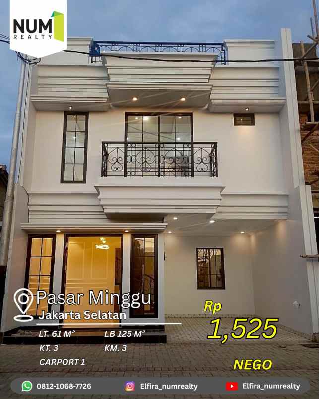 dijual rumah pejaten timur pasar minggu