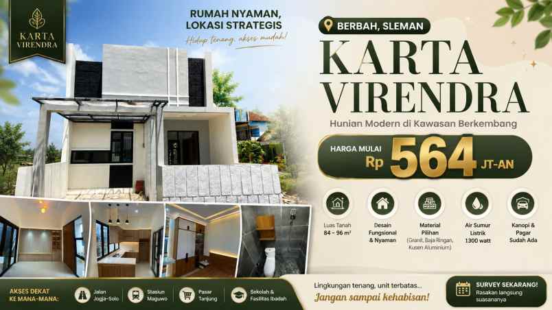 dijual rumah perumahan virendra berbah