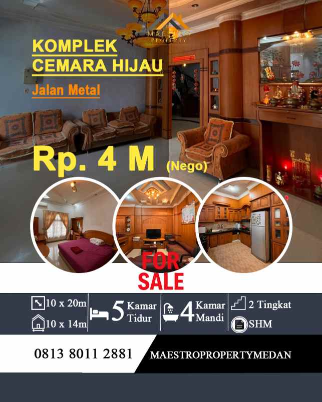 dijual rumah siap huni furnished komplek cemara hijau