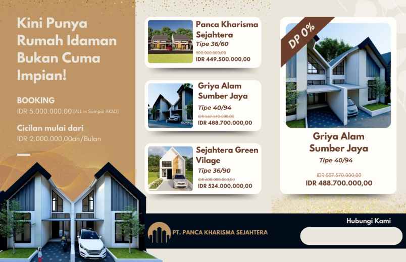 dijual rumah tanpa dp di bekasi