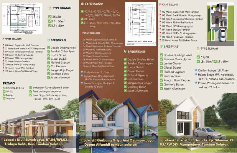 dijual rumah tanpa dp di bekasi