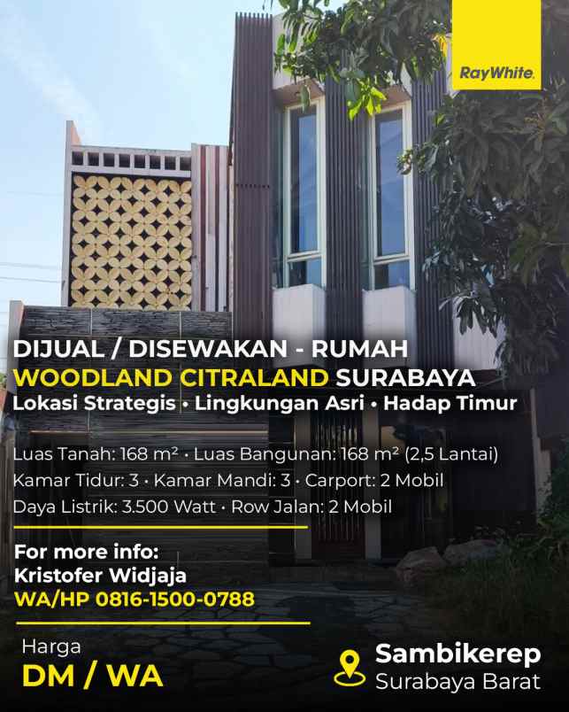 dijual rumah woodland citraland