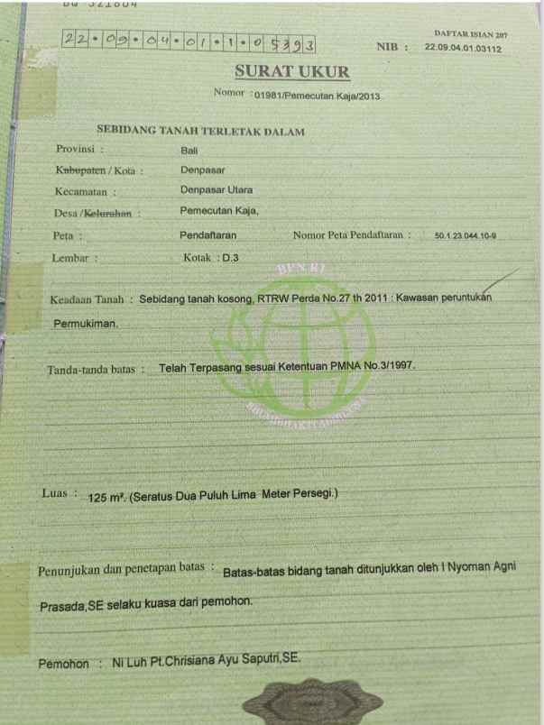 dijual tanah buluh indah