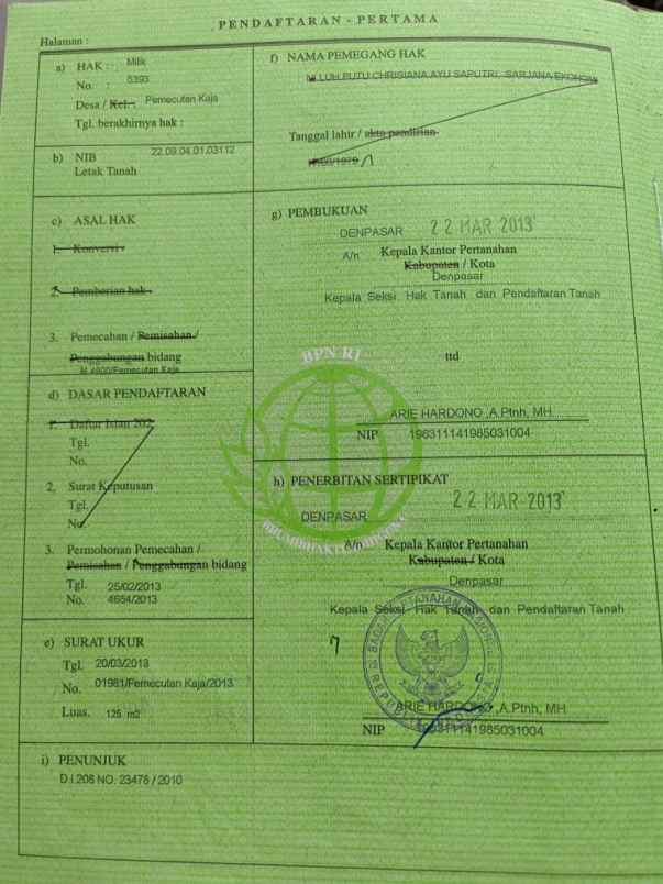 dijual tanah buluh indah