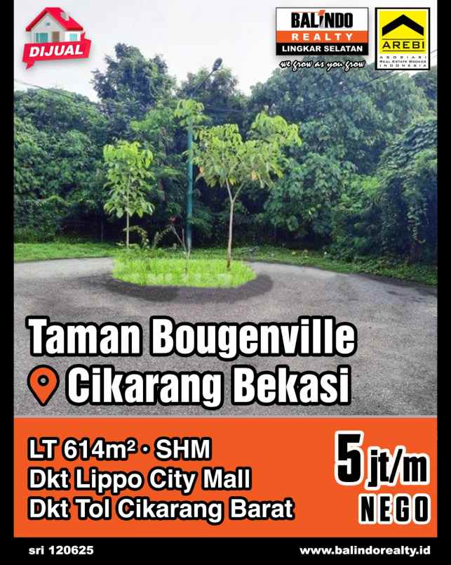 dijual tanah cikarang lippo city