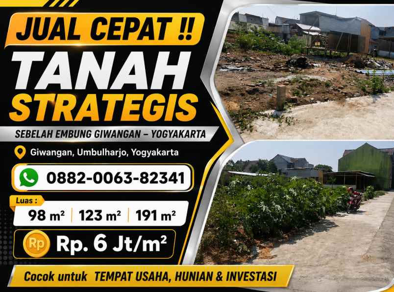 dijual tanah giwangan umbulharjo yogyakarta