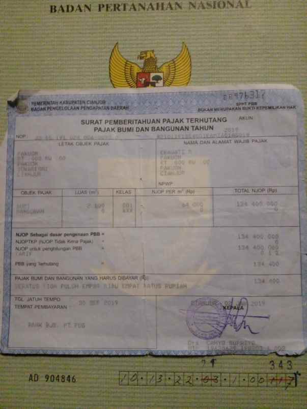 dijual tanah jalan cikanyere kecamatan