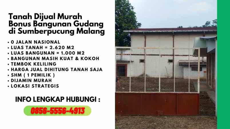 dijual tanah jalan raya ngebruk barat