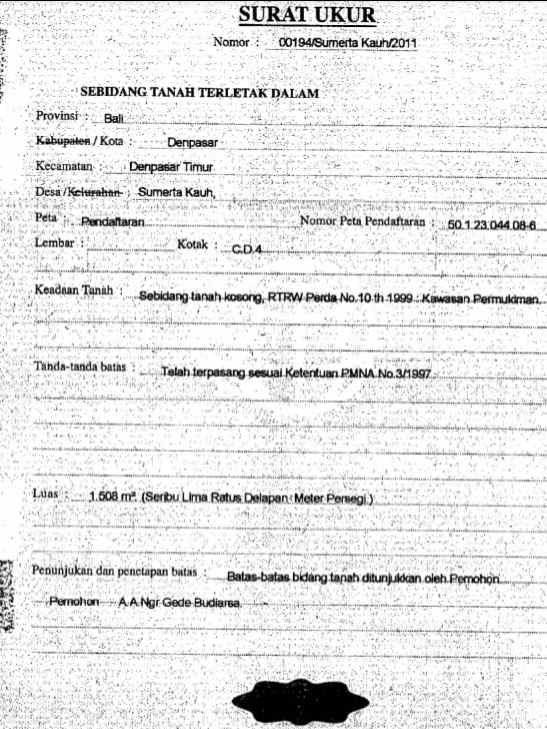 dijual tanah jayagiri renon