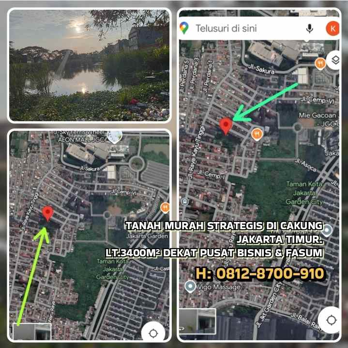 dijual tanah jl cempaka elok 2 rt 004