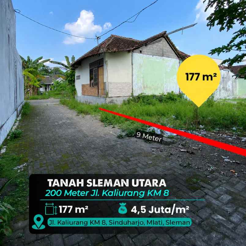 dijual tanah jl kaliurang km 8