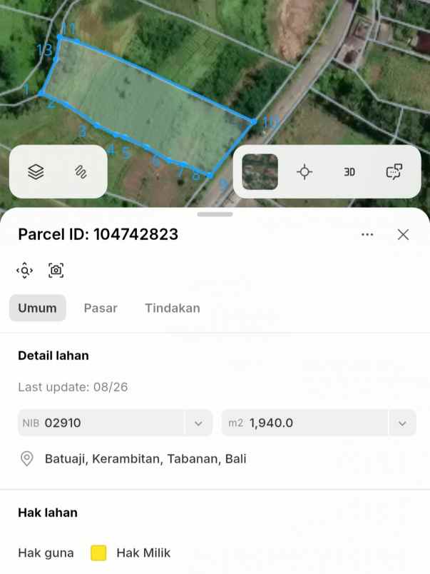 dijual tanah jl raya batuaji