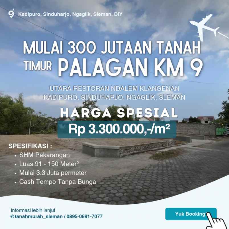 dijual tanah kadipuro timur jl palagan