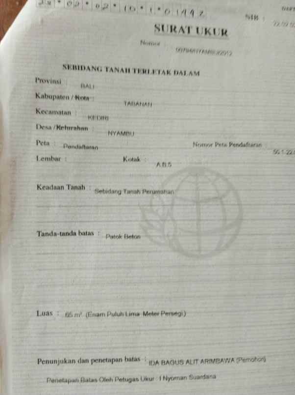 dijual tanah nyambu raya kaba kaba