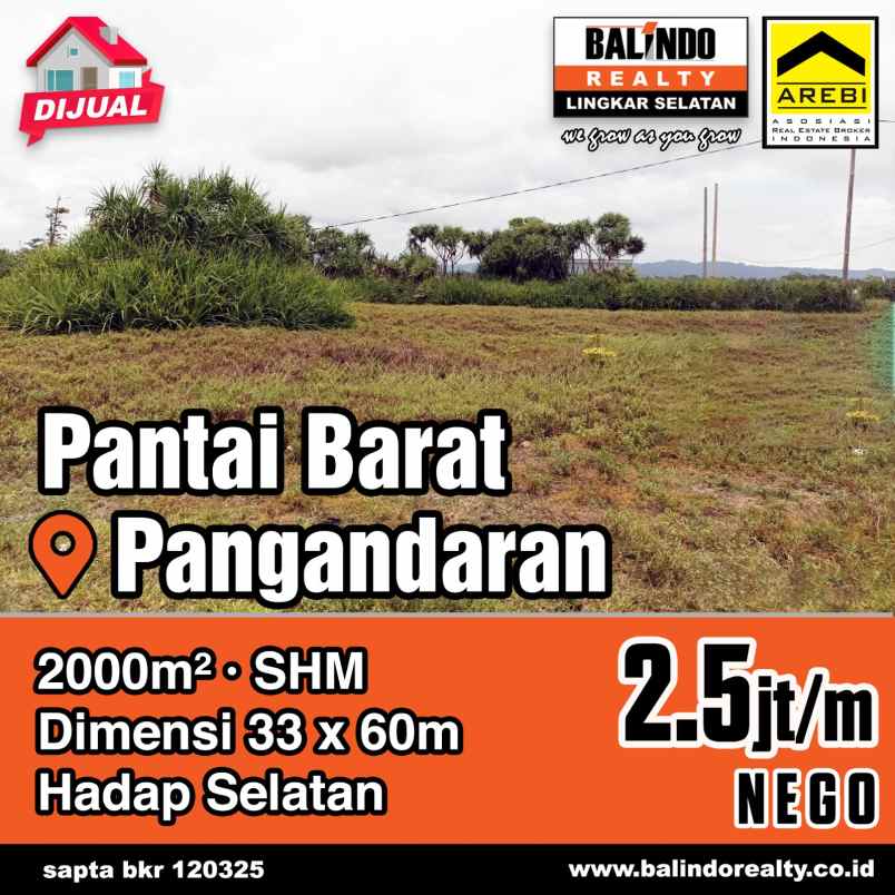 dijual tanah pantai barat pangandaran