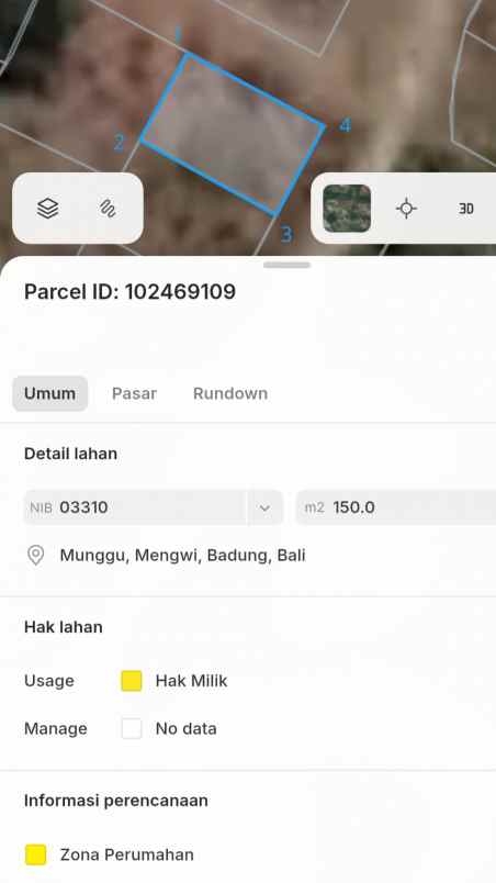 dijual tanah penaron