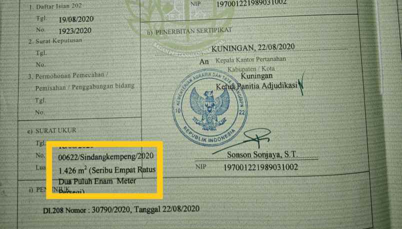 dijual tanah sawah produktif akses jl mobil