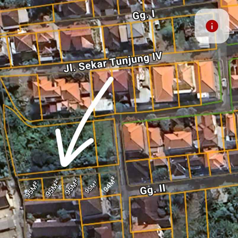 dijual tanah sekar tunjung