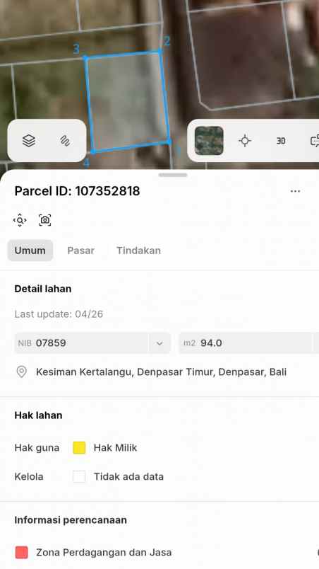 dijual tanah sekar tunjung