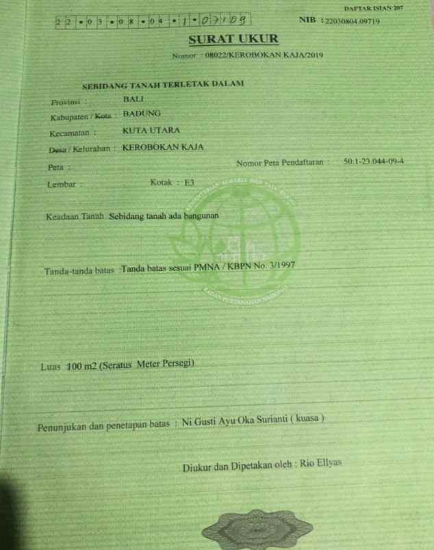 dijual tanah sumerta