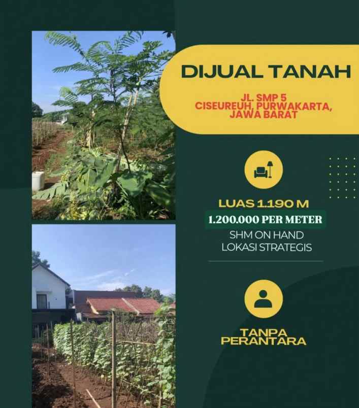 dijual tanah untuk cluster di jl smpn 5 purwakarta