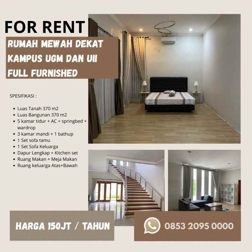 disewakan rumah mewah dekat kampus ugm dan uii full
