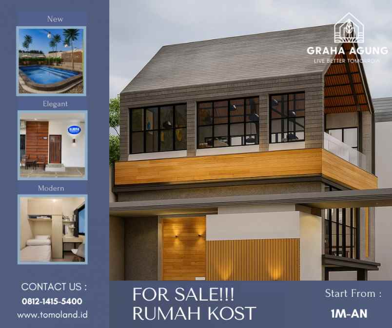 hub jual rumah kost malang lingkungan bersih dan nyama