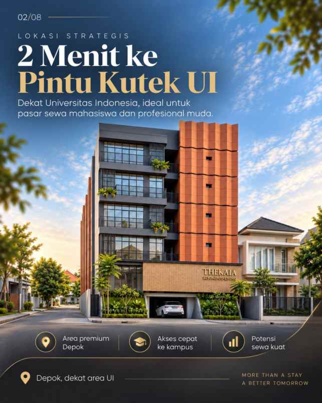 jual kost premium ada liftnya dekat kampus ui depok
