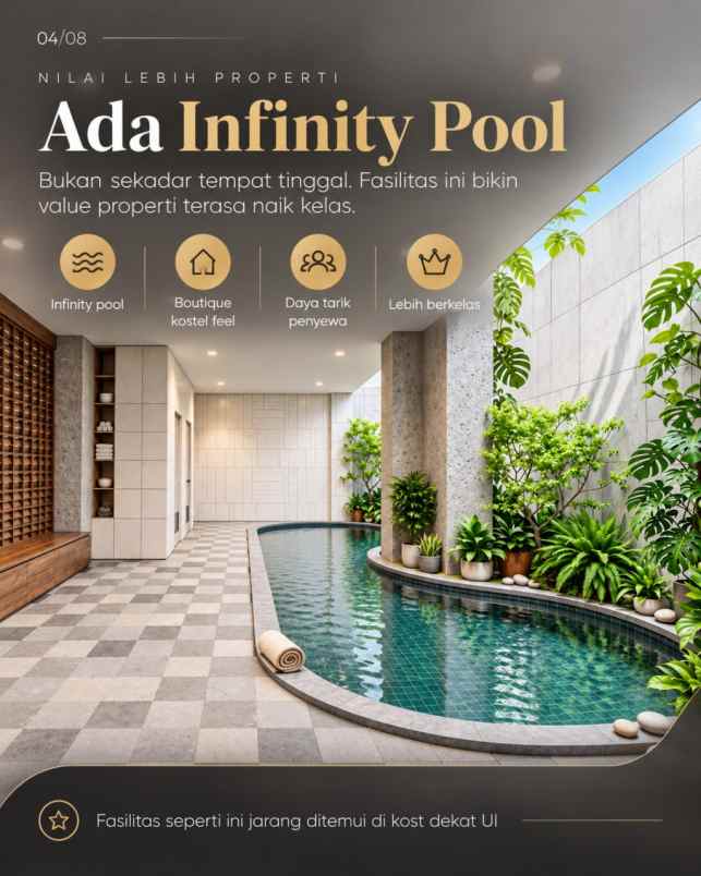 jual kost premium ada liftnya dekat kampus ui depok