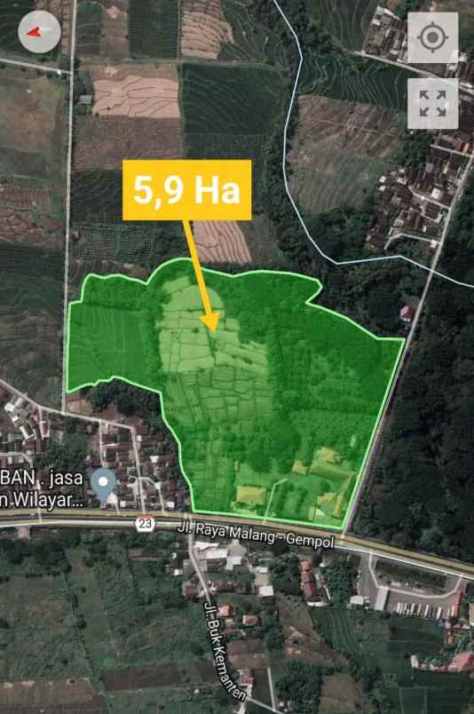 jual tanah dan bangunan jl raya provinsi purwodadi