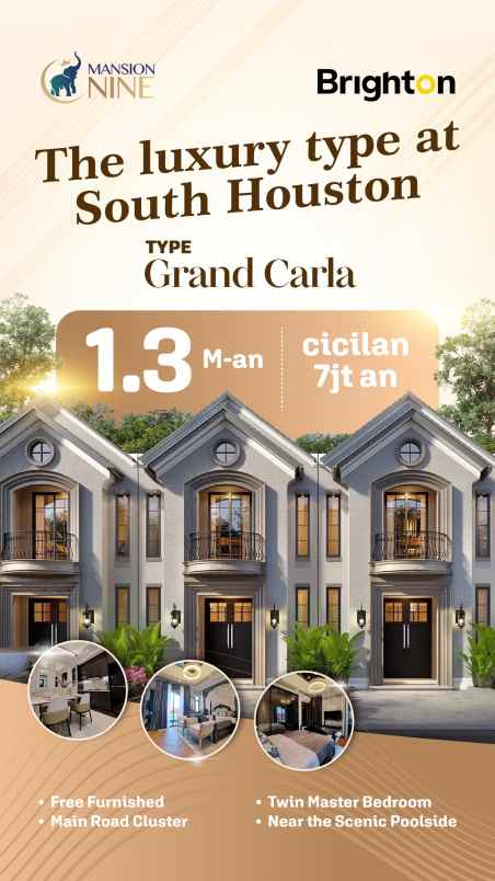 mansion nine cicilan mulai 7 jutaan mewah 2 lantai