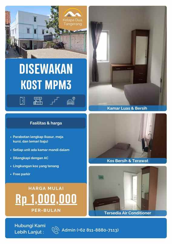 promo kost pria mpm3 kelapa dua