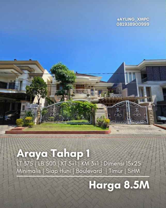 rumah araya tahap 1 strategis siap huni boulevard