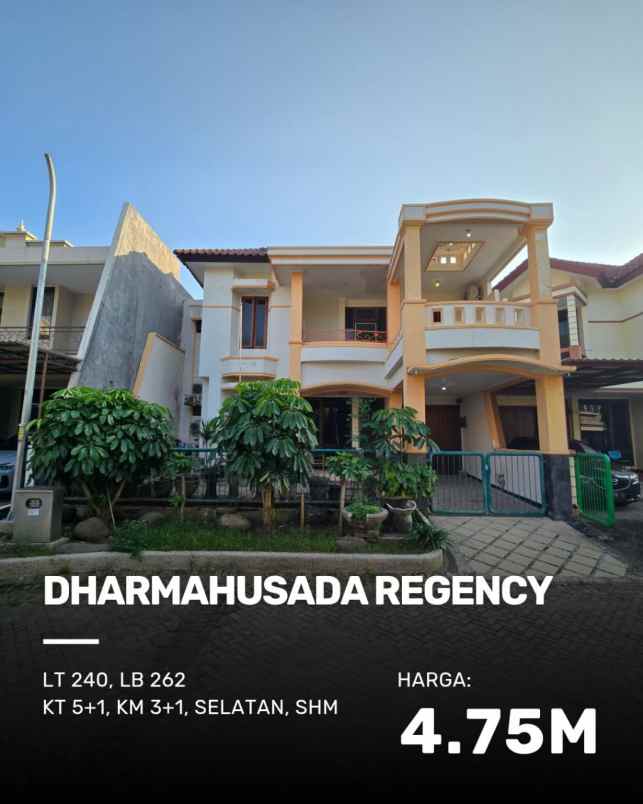 rumah dharmahusada regency strategis carport garasi