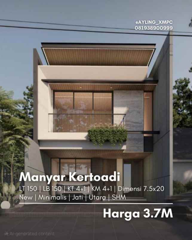 rumah manyar kertoadi new minimalis jati