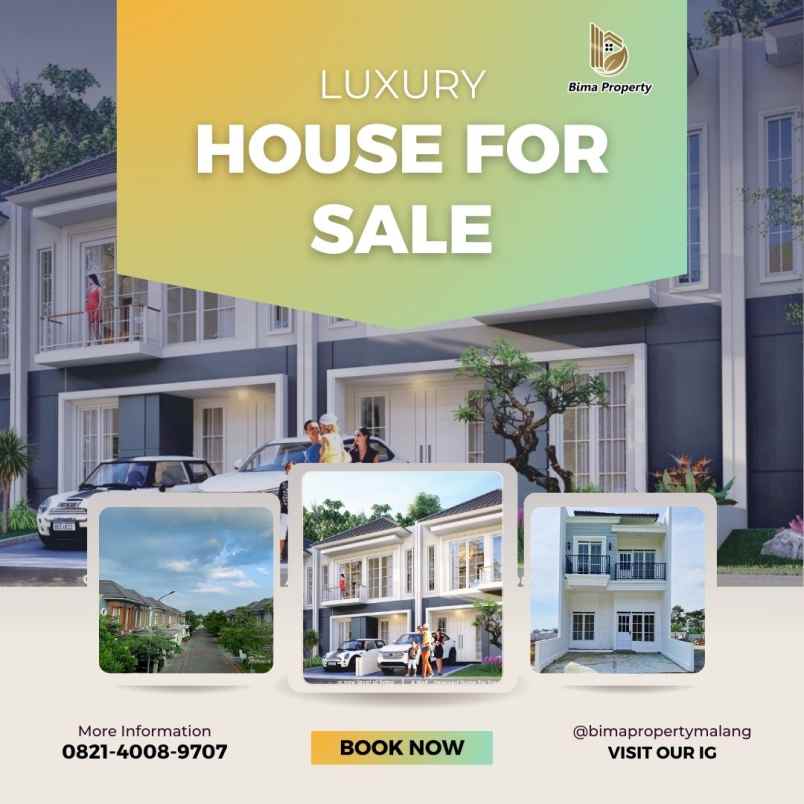 rumah mewah elegant 2 lantai di kota malang