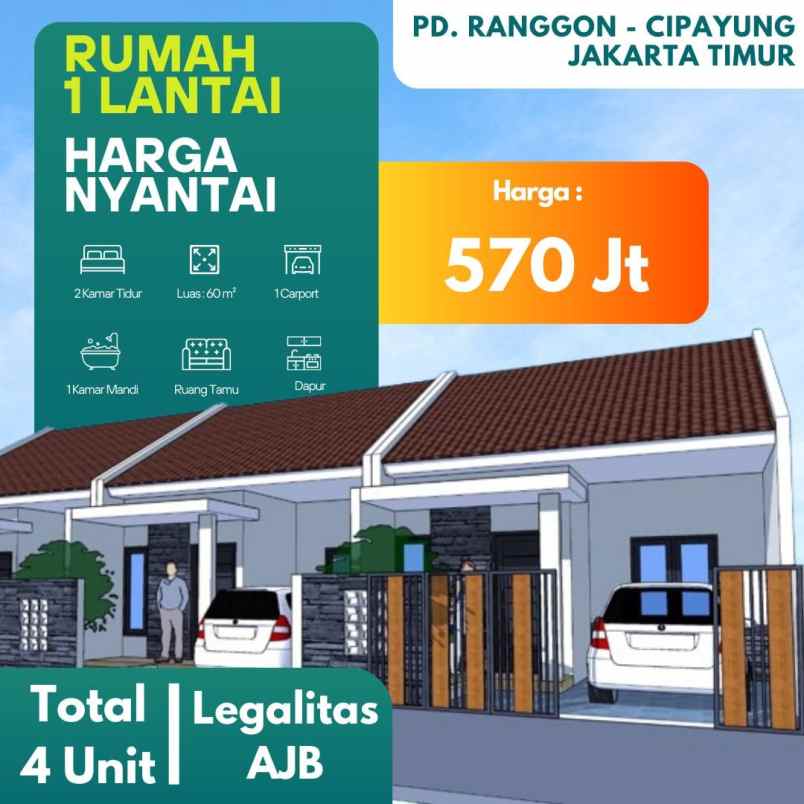 rumah nyaman pondok ranggon cipayung jakarta timur