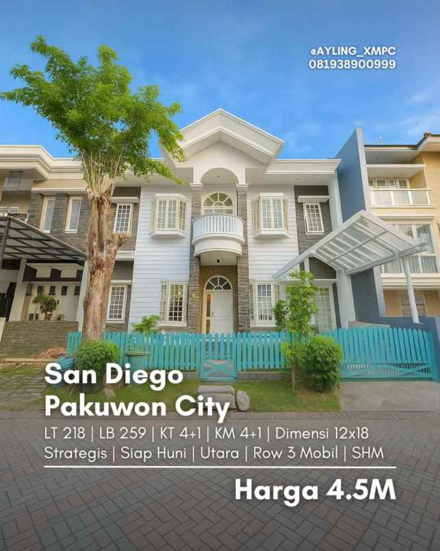 rumah san diego pakuwon city strategis siap huni