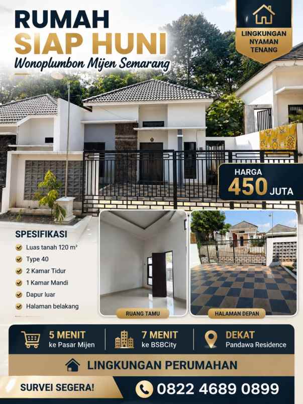 rumah siap huni mijen semarang barat bonus pagar