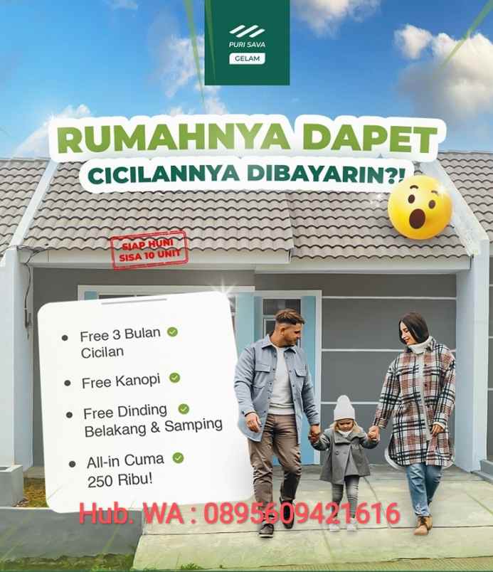 rumah subsidi puri sava gelam di kota serang