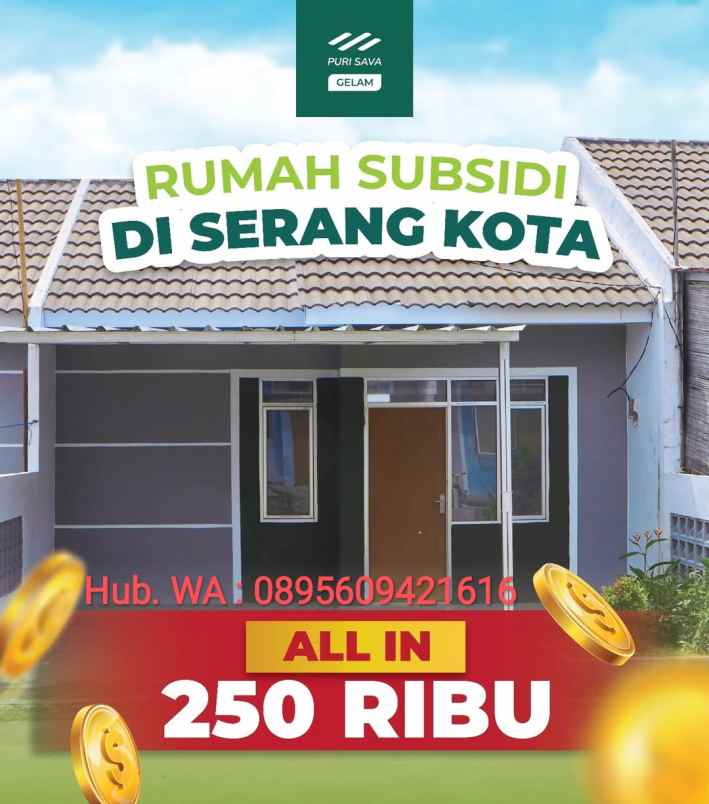 rumah subsidi puri sava gelam di kota serang