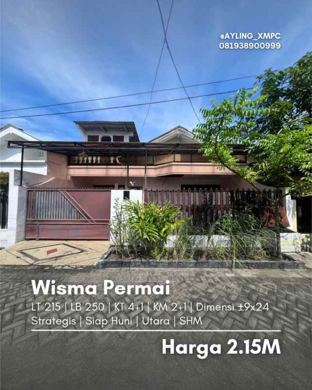 rumah wisma permai strategis siap huni