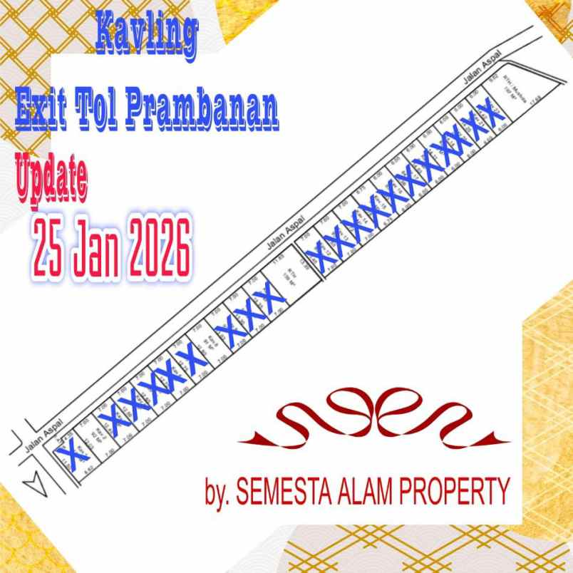 tanah kav 1 menit exit toll prambanan mulai 1 7 jt m