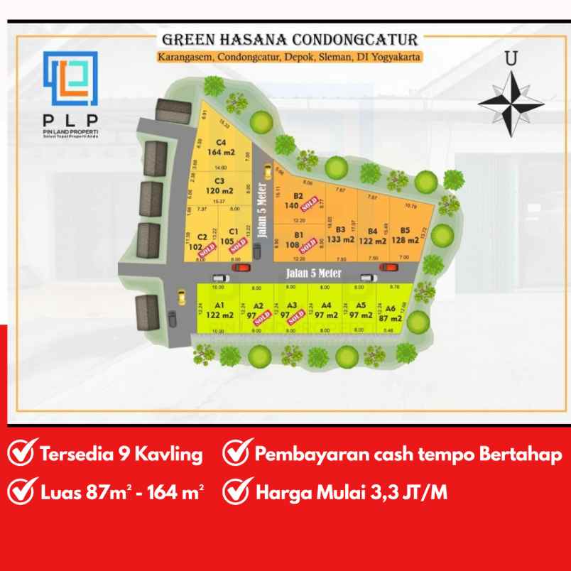 tanah kavling area condong catur utara rs jih