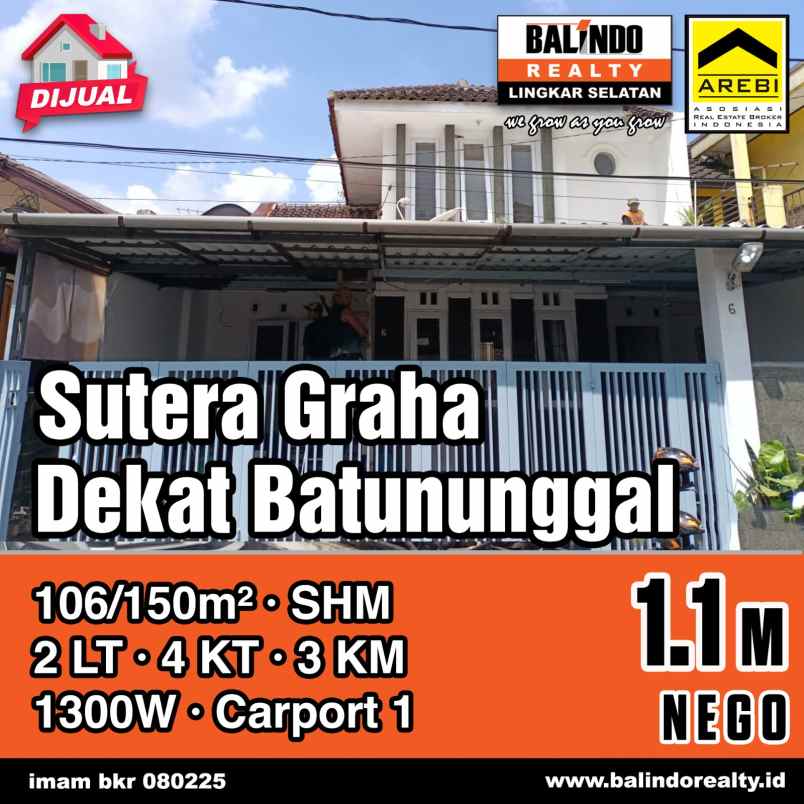 dijuak rumah siap huni di komplek sutera graha